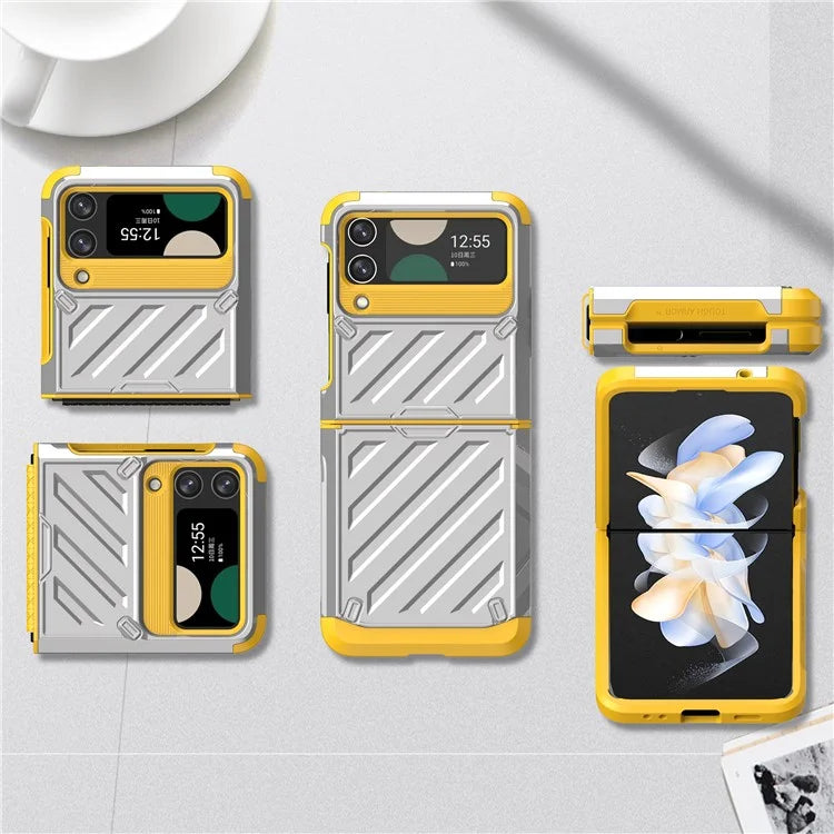 For Samsung Galaxy Z Flip4 5G Folding Case Anti-Fingerprint Electroplated PC+TPU Phone Cover