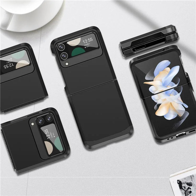For Samsung Galaxy Z Flip4 5G Case Hinge Protection Folding PC+TPU Phone Case