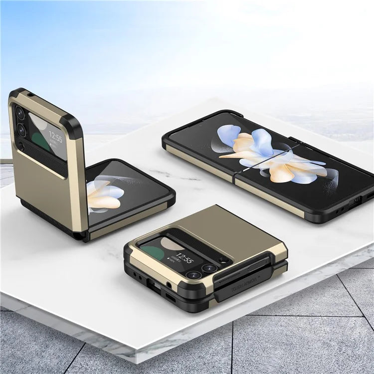 For Samsung Galaxy Z Flip4 5G Case Hinge Protection Folding PC+TPU Phone Case