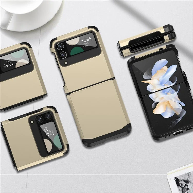 For Samsung Galaxy Z Flip4 5G Case Hinge Protection Folding PC+TPU Phone Case