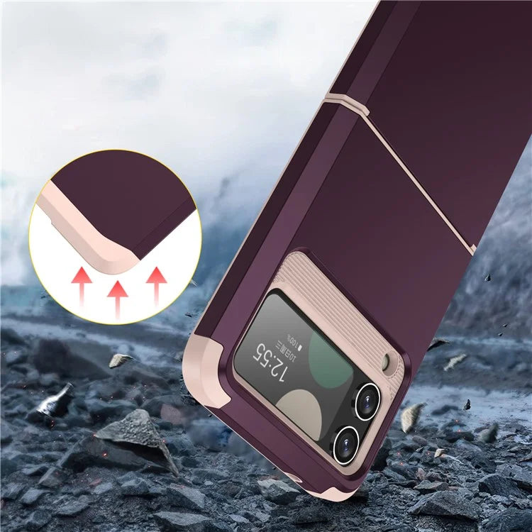 For Samsung Galaxy Z Flip4 5G Case Hinge Protection Folding PC+TPU Phone Case