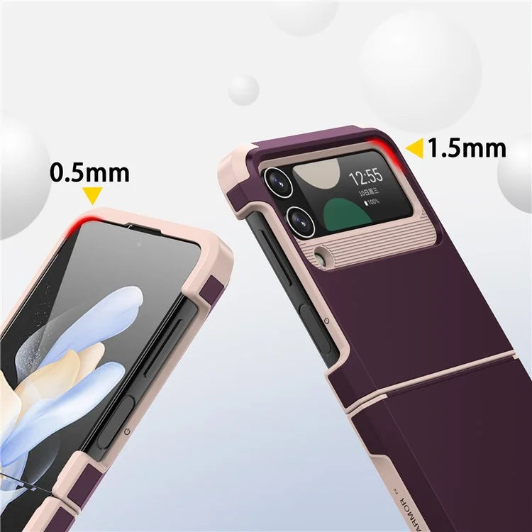 For Samsung Galaxy Z Flip4 5G Case Hinge Protection Folding PC+TPU Phone Case