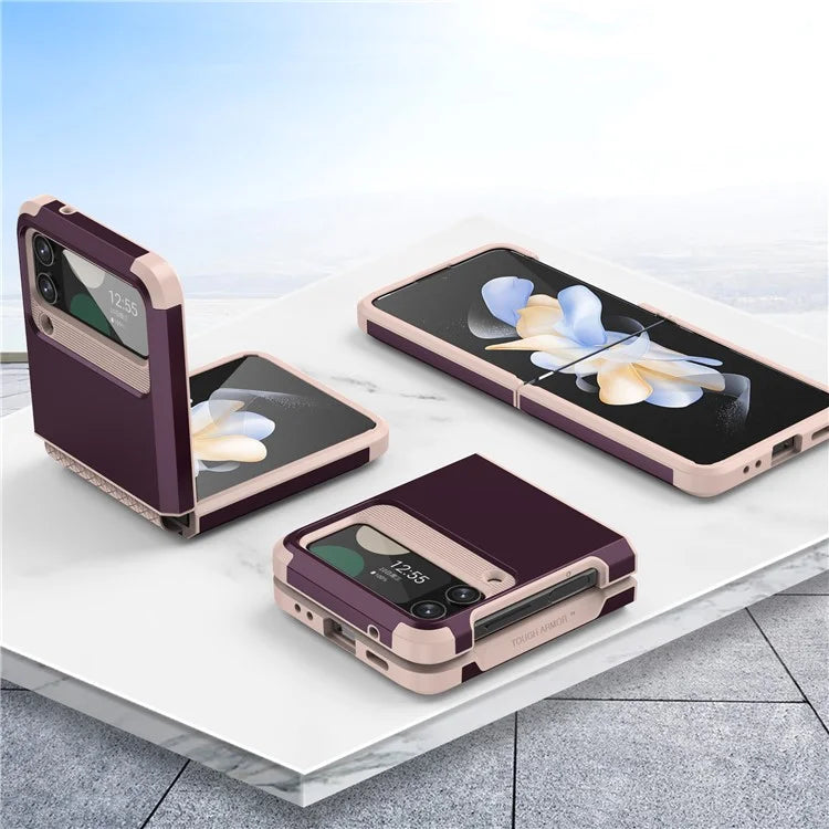 For Samsung Galaxy Z Flip4 5G Case Hinge Protection Folding PC+TPU Phone Case