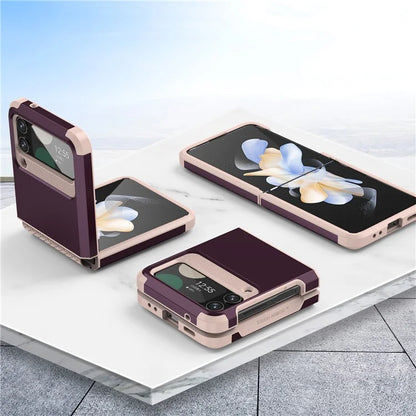 For Samsung Galaxy Z Flip4 5G Case Hinge Protection Folding PC+TPU Phone Case