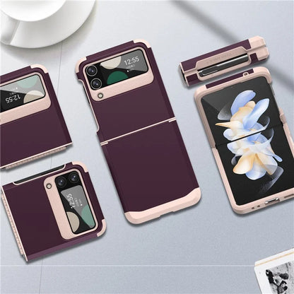 For Samsung Galaxy Z Flip4 5G Case Hinge Protection Folding PC+TPU Phone Case