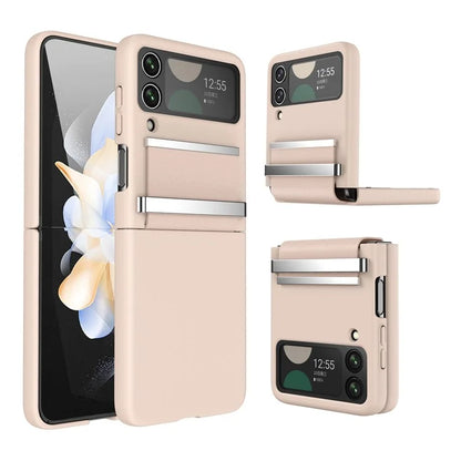 For Samsung Galaxy Z Flip4 5G Shockproof Case PC+PU+Metal Phone Cover