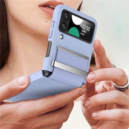 For Samsung Galaxy Z Flip4 5G Shockproof Case PC+PU+Metal Phone Cover