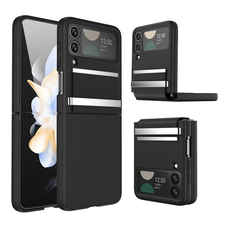 For Samsung Galaxy Z Flip4 5G Shockproof Case PC+PU+Metal Phone Cover