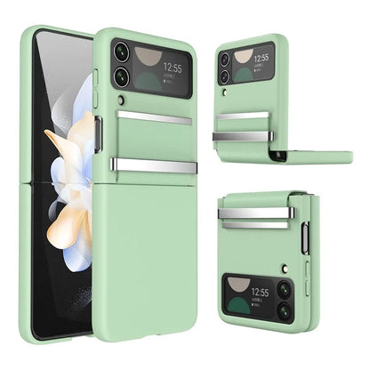 For Samsung Galaxy Z Flip4 5G Shockproof Case PC+PU+Metal Phone Cover