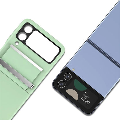 For Samsung Galaxy Z Flip4 5G Shockproof Case PC+PU+Metal Phone Cover
