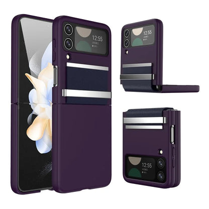 For Samsung Galaxy Z Flip4 5G Shockproof Case PC+PU+Metal Phone Cover