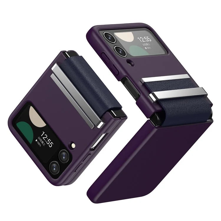 For Samsung Galaxy Z Flip4 5G Shockproof Case PC+PU+Metal Phone Cover
