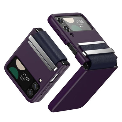 For Samsung Galaxy Z Flip4 5G Shockproof Case PC+PU+Metal Phone Cover