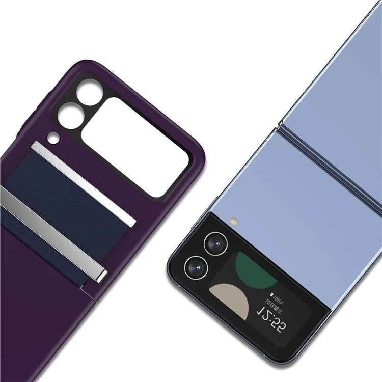 For Samsung Galaxy Z Flip4 5G Shockproof Case PC+PU+Metal Phone Cover