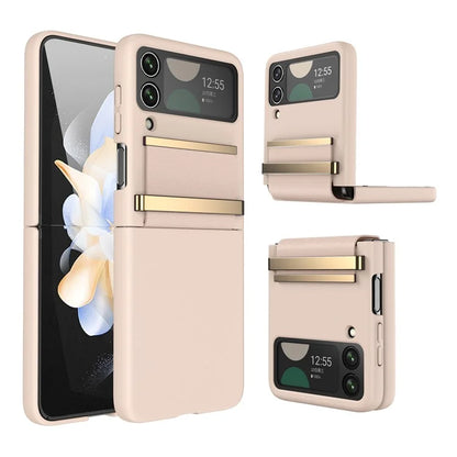 For Samsung Galaxy Z Flip4 5G Shockproof Case PC+PU+Metal Phone Cover
