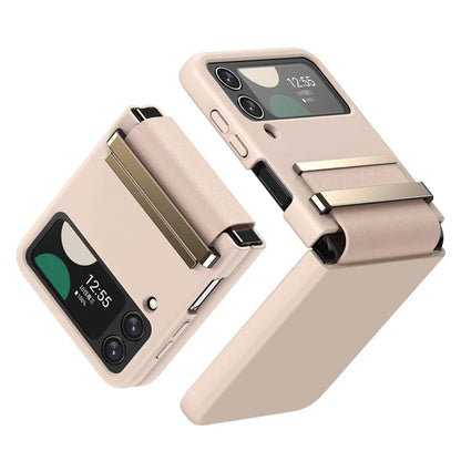 For Samsung Galaxy Z Flip4 5G Shockproof Case PC+PU+Metal Phone Cover