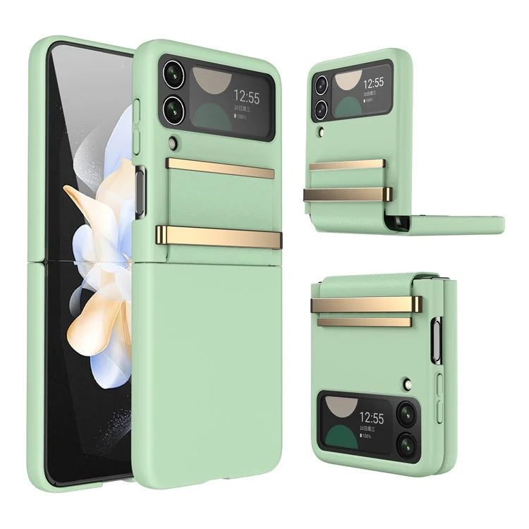 For Samsung Galaxy Z Flip4 5G Shockproof Case PC+PU+Metal Phone Cover