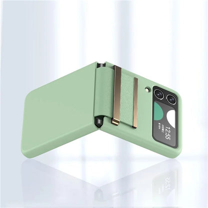 For Samsung Galaxy Z Flip4 5G Shockproof Case PC+PU+Metal Phone Cover