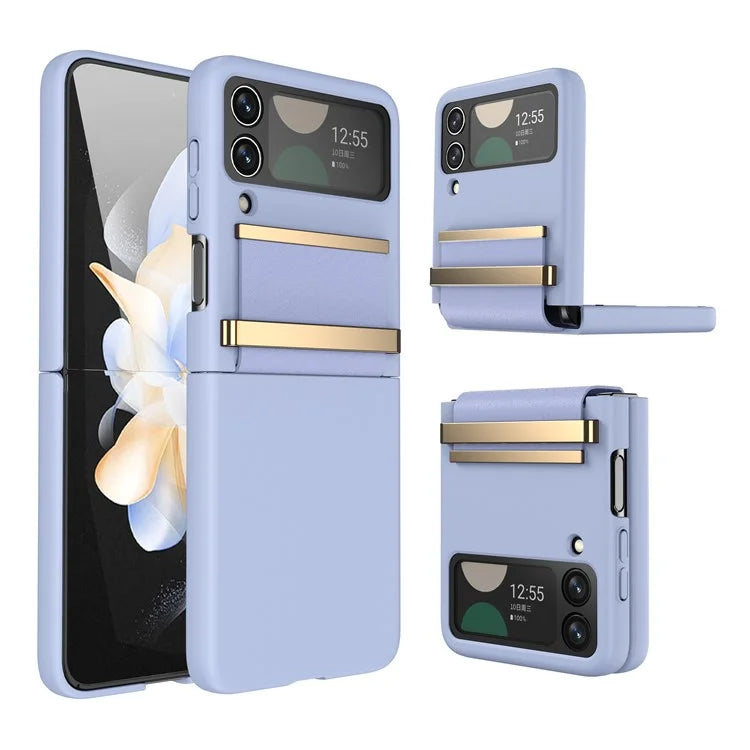 For Samsung Galaxy Z Flip4 5G Shockproof Case PC+PU+Metal Phone Cover