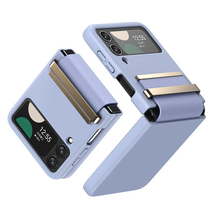 For Samsung Galaxy Z Flip4 5G Shockproof Case PC+PU+Metal Phone Cover