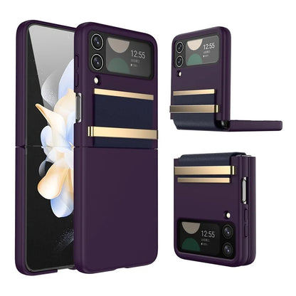 For Samsung Galaxy Z Flip4 5G Shockproof Case PC+PU+Metal Phone Cover