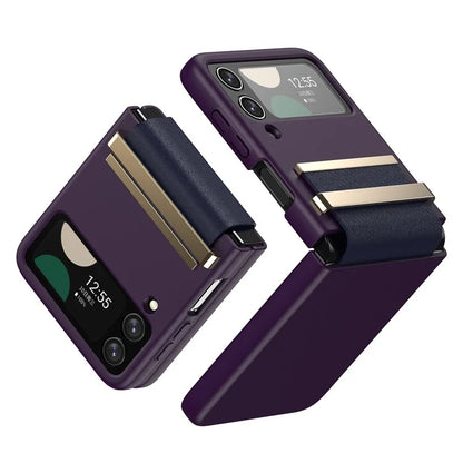 For Samsung Galaxy Z Flip4 5G Shockproof Case PC+PU+Metal Phone Cover