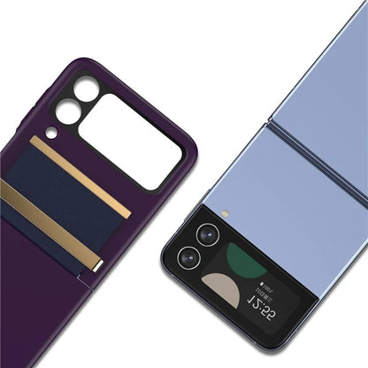 For Samsung Galaxy Z Flip4 5G Shockproof Case PC+PU+Metal Phone Cover