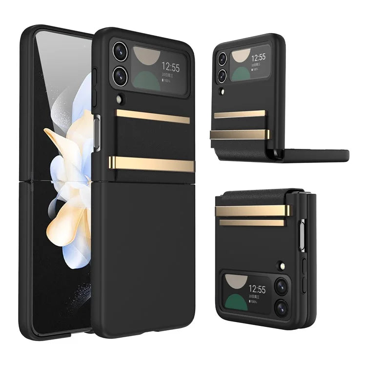 For Samsung Galaxy Z Flip4 5G Shockproof Case PC+PU+Metal Phone Cover
