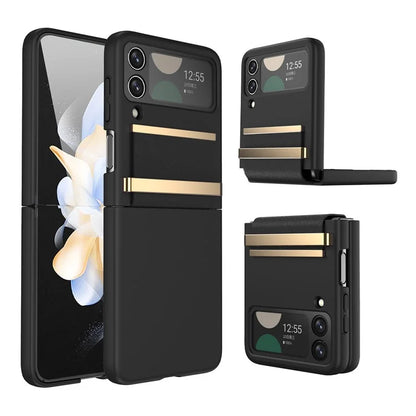 For Samsung Galaxy Z Flip4 5G Shockproof Case PC+PU+Metal Phone Cover