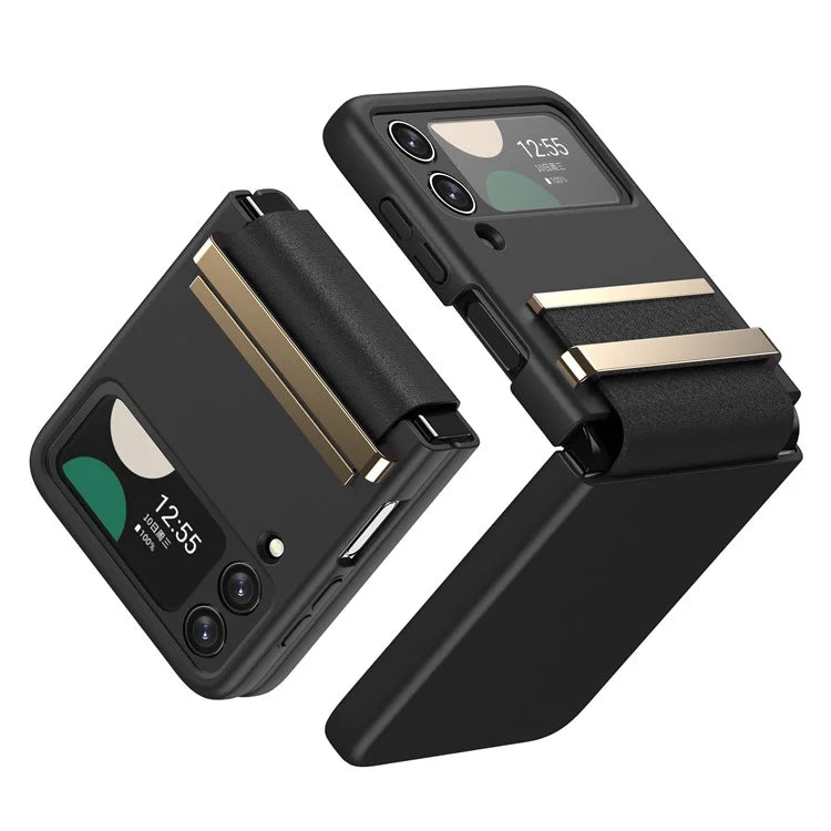 For Samsung Galaxy Z Flip4 5G Shockproof Case PC+PU+Metal Phone Cover