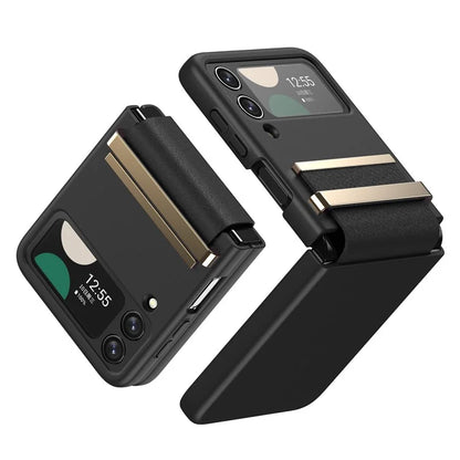 For Samsung Galaxy Z Flip4 5G Shockproof Case PC+PU+Metal Phone Cover