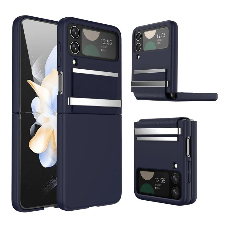 For Samsung Galaxy Z Flip4 5G Shockproof Case PC+PU+Metal Phone Cover