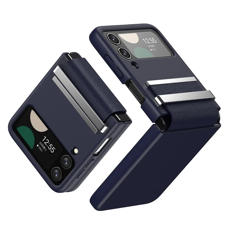 For Samsung Galaxy Z Flip4 5G Shockproof Case PC+PU+Metal Phone Cover