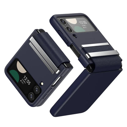 For Samsung Galaxy Z Flip4 5G Shockproof Case PC+PU+Metal Phone Cover