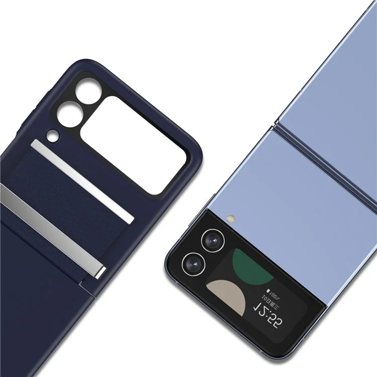 For Samsung Galaxy Z Flip4 5G Shockproof Case PC+PU+Metal Phone Cover