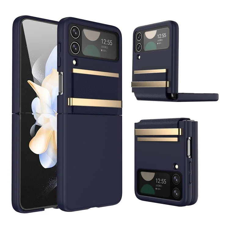 For Samsung Galaxy Z Flip4 5G Shockproof Case PC+PU+Metal Phone Cover