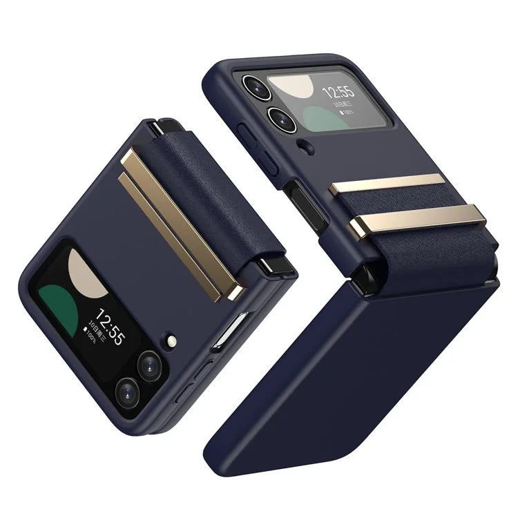 For Samsung Galaxy Z Flip4 5G Shockproof Case PC+PU+Metal Phone Cover