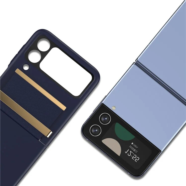 For Samsung Galaxy Z Flip4 5G Shockproof Case PC+PU+Metal Phone Cover