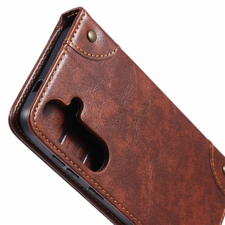 SUTENI For Samsung Galaxy S24+ PU Leather Cover Anti-Drop Stand Wallet Phone Case