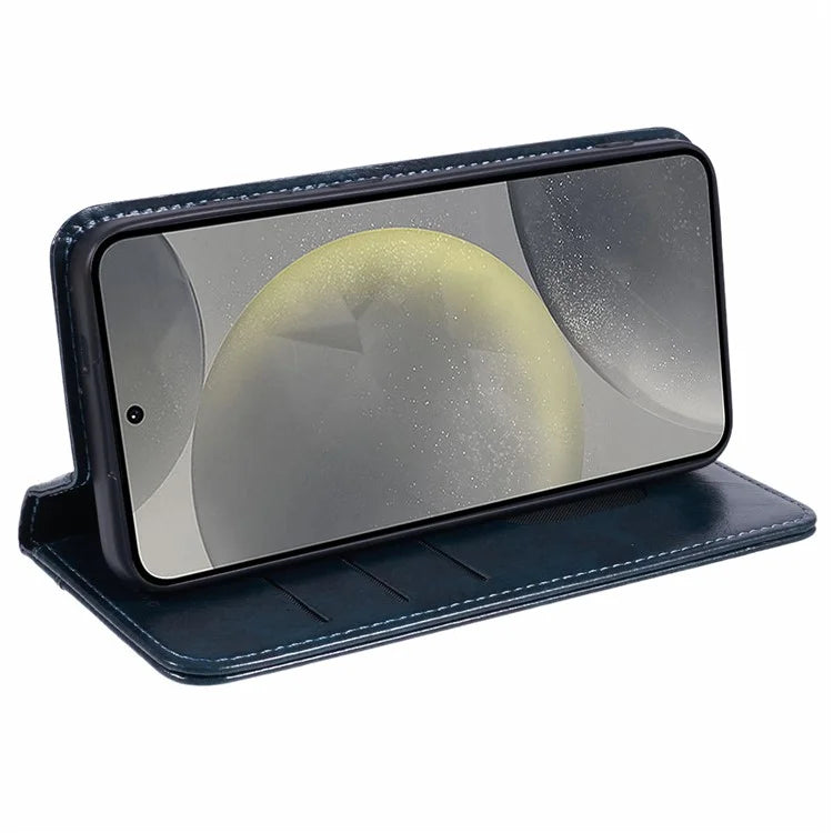 SUTENI For Samsung Galaxy S24+ PU Leather Cover Anti-Drop Stand Wallet Phone Case