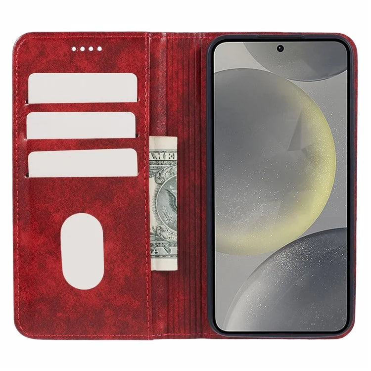 SUTENI For Samsung Galaxy S24+ PU Leather Cover Anti-Drop Stand Wallet Phone Case