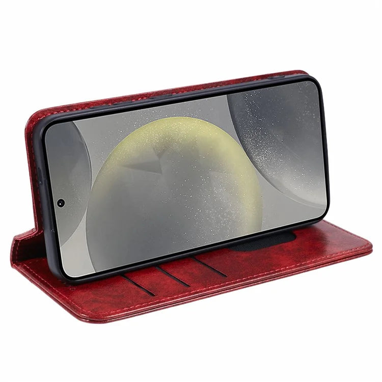 SUTENI For Samsung Galaxy S24+ PU Leather Cover Anti-Drop Stand Wallet Phone Case