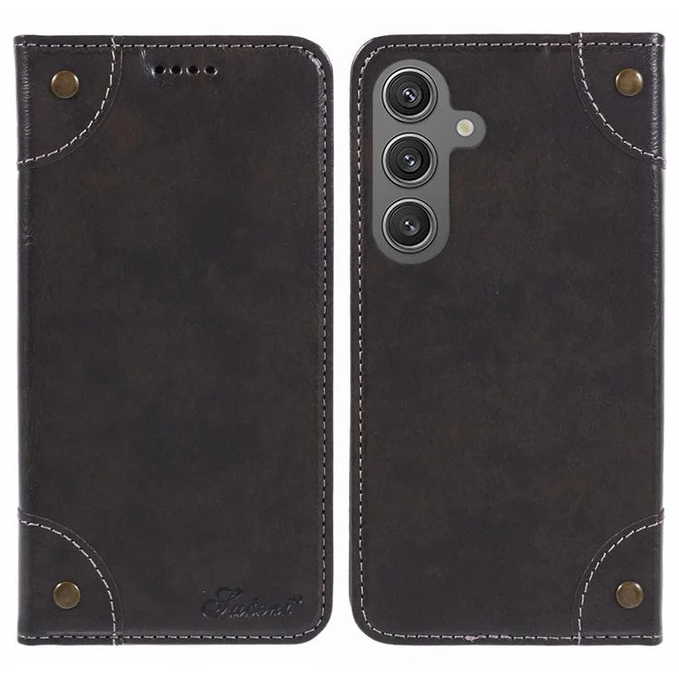 SUTENI For Samsung Galaxy S24+ PU Leather Cover Anti-Drop Stand Wallet Phone Case