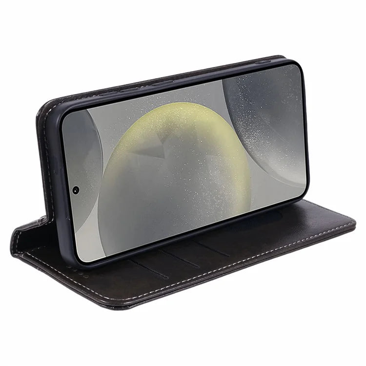 SUTENI For Samsung Galaxy S24+ PU Leather Cover Anti-Drop Stand Wallet Phone Case