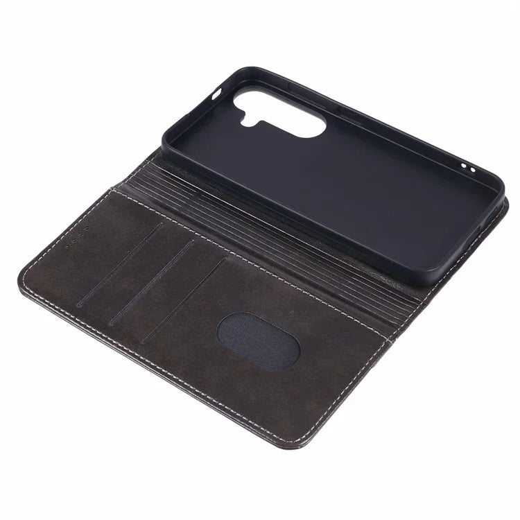 SUTENI For Samsung Galaxy S24+ PU Leather Cover Anti-Drop Stand Wallet Phone Case