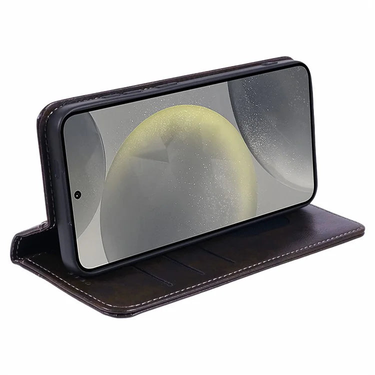 SUTENI For Samsung Galaxy S24+ PU Leather Cover Anti-Drop Stand Wallet Phone Case