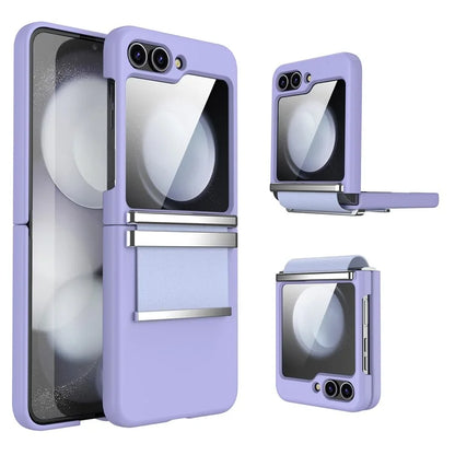 For Samsung Galaxy Z Flip5 5G Case PC+PU+Metal Shockproof Phone Cover