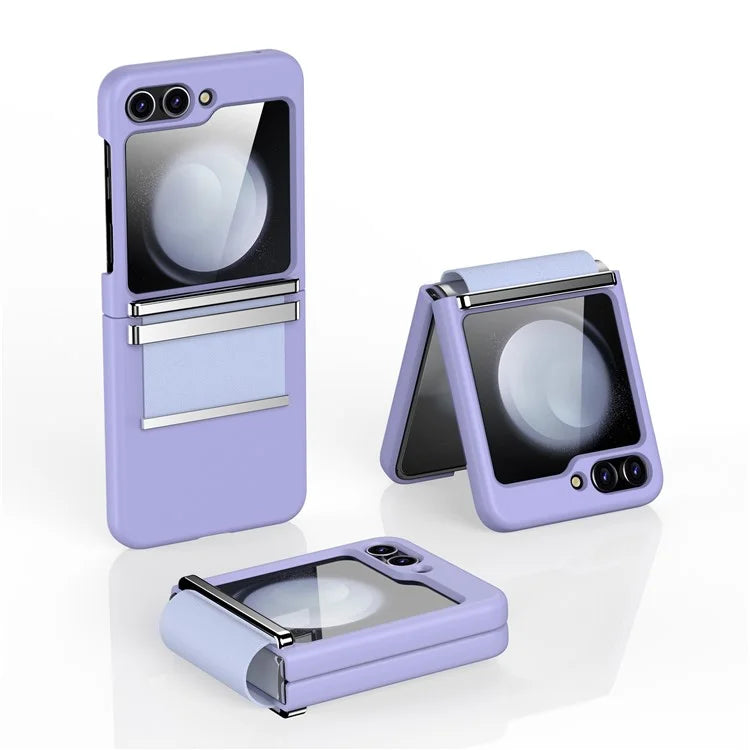 For Samsung Galaxy Z Flip5 5G Case PC+PU+Metal Shockproof Phone Cover
