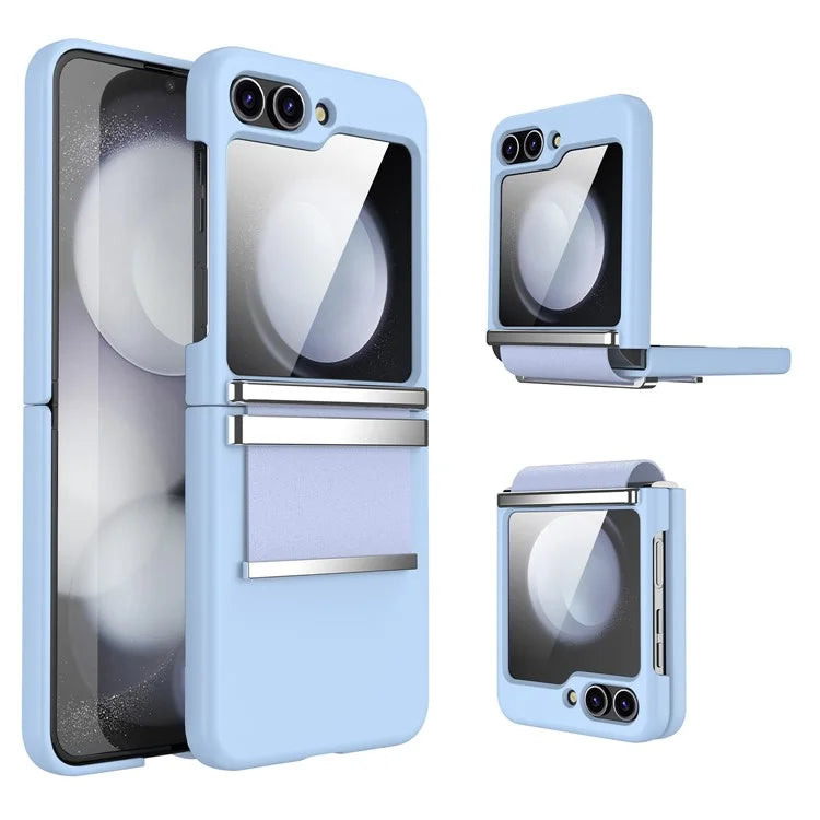 For Samsung Galaxy Z Flip5 5G Case PC+PU+Metal Shockproof Phone Cover