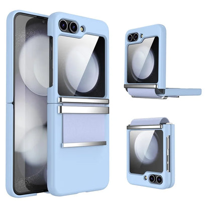 For Samsung Galaxy Z Flip5 5G Case PC+PU+Metal Shockproof Phone Cover